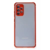 Hubrendy Bez Samsung Galaxy A72 Kılıf Miami Şeffaf Silikon - Kırmızı