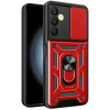 Hubrendy Bez Samsung Galaxy S24 FE Pars Lens Yüzüklü Silikon - Kırmızı