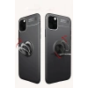 Hubrendy Bez Apple iPhone 11 Pro Kılıf Range Yüzüklü Silikon - Kırmızı