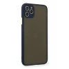 Hubrendy Bez Apple iPhone 11 Pro Max Kılıf Montreal Silikon Kapak - Lacivert