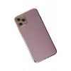 Hubrendy Bez Apple iPhone 11 Pro Max Kılıf Volet Silikon - Mor