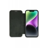 Hubrendy Bez Apple iPhone 12 Kılıf Dolpin Kapaklı - Koyu Yeşil