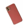 Hubrendy Bez Apple iPhone 12 Kılıf Volet Silikon - Kırmızı