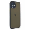 Hubrendy Bez Apple iPhone 12 Mini Kılıf Montreal Silikon Kapak - Lacivert