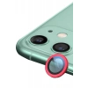 Hubrendy Bez Apple iPhone 12 Mini Raze Metal Kamera Lens - Kırmızı