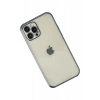 Hubrendy Bez Apple iPhone 12 Pro Kılıf Lensli Silikon - Lacivert