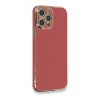 Hubrendy Bez Apple iPhone 12 Pro Kılıf Volet Silikon - Kırmızı
