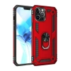 Hubrendy Bez Apple iPhone 12 Pro Max Kılıf Sofya Yüzüklü Silikon Kapak - Kırmızı