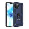 Hubrendy Bez Apple iPhone 12 Pro Max Kılıf Sofya Yüzüklü Silikon Kapak - Lacivert