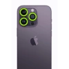 Hubrendy Bez Apple iPhone 12 Pro Max Neon Fosforlu Kamera Lens - Yeşil