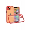 Hubrendy Bez Apple iPhone 13 Mini Kılıf Miami Şeffaf Silikon - Kırmızı