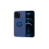 Hubrendy Bez Apple iPhone 13 Pro Kılıf Range Yüzüklü Silikon - Mavi