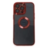 Hubrendy Bez Apple iPhone 14 Pro Kılıf Slot Silikon - Kırmızı