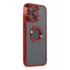 Hubrendy Bez Apple iPhone 14 Pro Kılıf Slot Silikon - Kırmızı