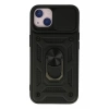Hubrendy Bez Apple iPhone 15 Kılıf Pars Lens Yüzüklü Silikon - Siyah
