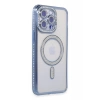 Hubrendy Bez Apple iPhone 15 Pro Kılıf Joke Simli Magneticsafe Kılıf - Mavi