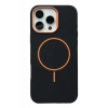 Hubrendy Bez Joko Apple iPhone 15 Pro Max Luno Deri Magsafe Kapak - Siyah