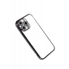 Hubrendy Bez Apple iPhone 15 Pro Max Lensli Silikon - Siyah