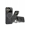 Hubrendy Bez Apple iPhone 16 Kılıf Joy Lens Standlı Kapak - Mor