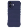 Hubrendy Bez Apple iPhone 16 Kılıf Optimum Silikon - Lacivert