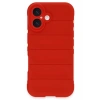 Hubrendy Bez Apple iPhone 16 Plus Kılıf Optimum Silikon - Kırmızı