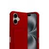 Hubrendy Bez Apple iPhone 17 Kelvin Kartvizitli Silikon - Kırmızı