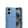 Hubrendy Bez Apple iPhone 17 Kelvin Kartvizitli Silikon - Mavi
