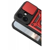 Hubrendy Bez Apple iPhone 17 Pars Lens Yüzüklü Silikon - Kırmızı