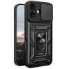 Hubrendy Bez Apple iPhone 17 Pars Lens Yüzüklü Silikon - Siyah