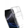 Hubrendy Bez Apple iPhone 17 Pro Max Kart Şeffaf Silikon - Şeffaf