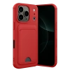 Hubrendy Bez Apple iPhone 17 Pro Max Kelvin Kartvizitli Silikon - Kırmızı