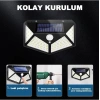Hubrendy Kargo 100 Led Dış Mekan Solar Aydınlatma Fotoselli Solar Lamba Hareket Sensörlü