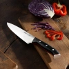 Hubrendy Kargo 32160 Elite Şef Bıçağı 19 Cm - Perçinli Kahverengi Kompozit Sap