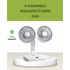 Hubrendy Kargo Çift Kafalı Masaüstü Ve Duvar Tipi Sessiz Usb Şarjlı Fan