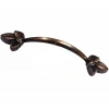 Hubrendy Kargo Dekoratif Zamak Yaprak Kulp - 96mm, Eskitme, 1 Adet