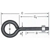 Hubrendy Kargo Kapalı Metrik Kanca M5 / 21x80 - 100 Adet