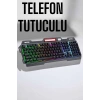Hubrendy Kargo Led Işıklı  Klavye Usb Girişli Rgb Işıklı Q Klavye Mouse Hediyeli