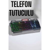 Hubrendy Kargo Led Işıklı  Klavye Usb Girişli Rgb Işıklı Q Klavye Mouse Hediyeli