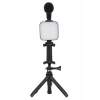 Hubrendy Kargo Telefon Tutucu Mini Mikrofonlu Tripod Vlog Çekim Video
