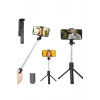 Hubrendy Kargo Tripod Selfie Çubuğu Bluetooth Kumandalı Kablosuz Led Işıklı