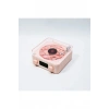 Hubrendy Kargo Waves Nostalji Plak Görünümlü Bluetooth Hoparlör 3d Ses Dalgası Retro Müzik Plak Pembe