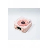 Hubrendy Kargo Waves Nostalji Plak Görünümlü Bluetooth Hoparlör 3d Ses Dalgası Retro Müzik Plak Pembe