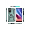 Hubrendy Bez Xiaomi Poco F3 Kılıf Sofya Yüzüklü Silikon Kapak - Yeşil
