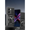 Hubrendy Bez Xiaomi Poco X7 Pro Kılıf Pars Lens Yüzüklü Silikon - Siyah