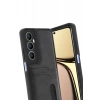 Hubrendy Bez Realme C65 Sara Kartvizitli Deri Kılıf - Siyah