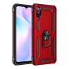 Hubrendy Bez Xiaomi Redmi 9A Kılıf Sofya Yüzüklü Silikon Kapak - Kırmızı