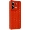 Hubrendy Bez Xiaomi Redmi Note 13 Pro 5G Kılıf Petek Silikon Kapak - Kırmızı