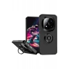 Hubrendy Bez Xiaomi Redmi Note 14 Pro Plus Kılıf Montreal Yüzüklü Silikon Kapak - Siyah