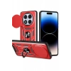 Hubrendy Bez Xiaomi Redmi Note 14 Pro Plus Kılıf Pars Lens Yüzüklü Silikon - Kırmızı