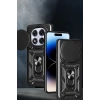 Hubrendy Bez Xiaomi Redmi Note 14 Pro Plus Kılıf Pars Lens Yüzüklü Silikon - Kırmızı